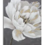Obraz White and Gold Flower 80x100 cm bielo-sivý