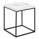 Odkladací stolík Barossa 40 cm biely mramor/čierny