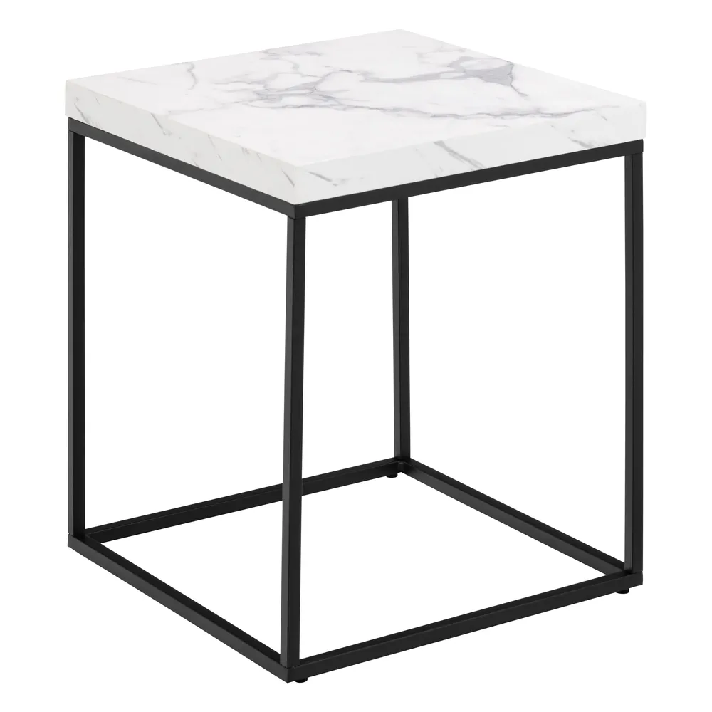 Odkladací stolík Barossa 40 cm biely mramor/čierny Odkladací stolík Barossa 40 cm biely mramor/čierny