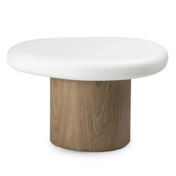 Odkladací stolík Floe 50 cm biely/orech