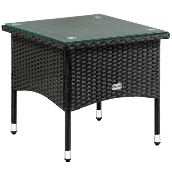 Odkladací stolík Muchi 50 cm polyratan čierny