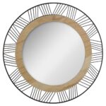 Okrúhle nástenné zrkadlo Joe 45 cm Rama MDF/čierne