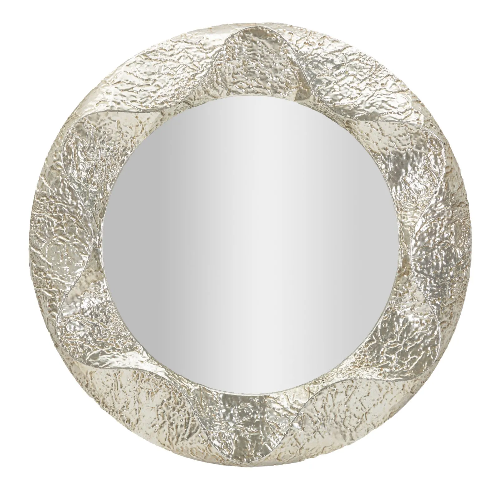 Okrúhle nástenné zrkadlo Round 104 cm strieborné Okrúhle nástenné zrkadlo Round 104 cm strieborné
