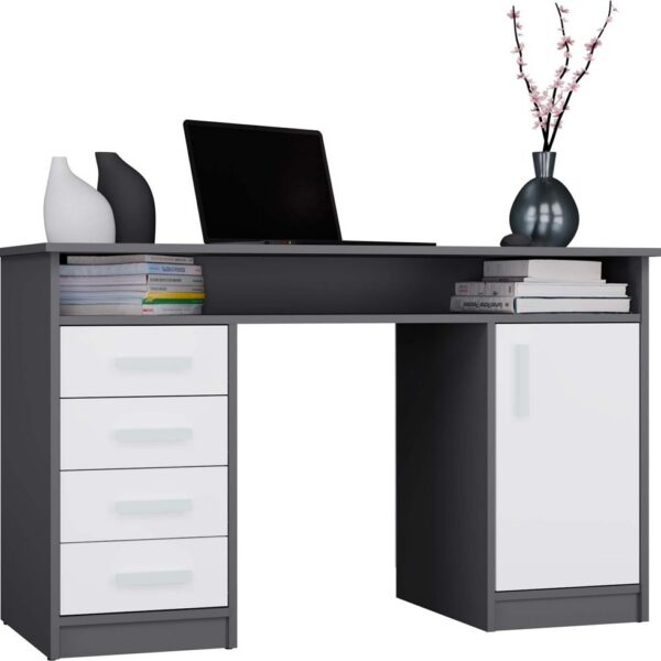 Písací stôl ADA 125 cm antracit/biely