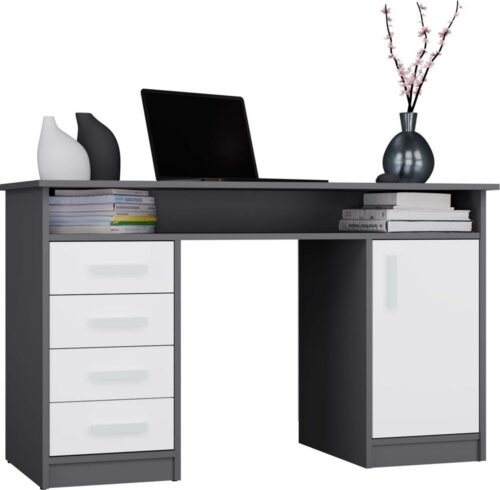 Písací stôl ADA 125 cm antracit/biely Písací stôl ADA 125 cm antracit/biely