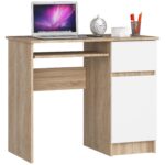 Písací stôl PIKSEL 90 cm dub sonoma/biely pravý