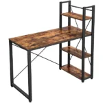 Písací stôl Vasagle Troy 120 cm s policami hnedý/čierny