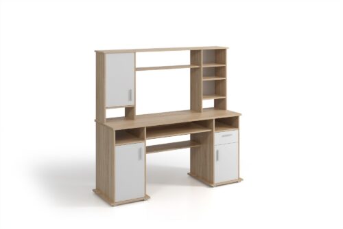 Písací stôl Vigo 160 cm s nadstavcom dub Sonoma/biely Písací stôl Vigo 160 cm s nadstavcom dub Sonoma/biely