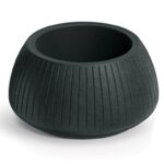 Plastový květináč COROS BOWL tmavě šedý