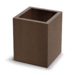 Plastový květináč CUBLASO SQUARE MIDL 29 cm hnědý
