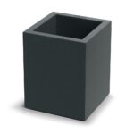 Plastový květináč CUBLASO SQUARE MIDL 29 cm tmavě šedý