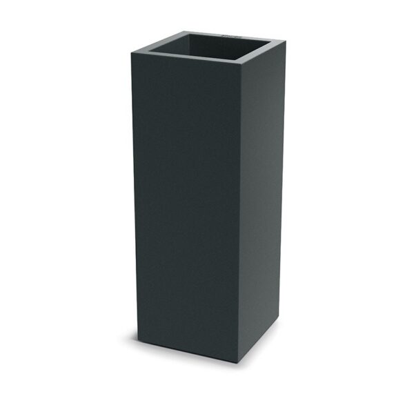 Plastový květináč CUBLASO SQUARE SLIM 29 cm tmavě šedý