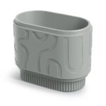 Plastový květináč FOLKAS ROUNDOS CASE betonově šedý