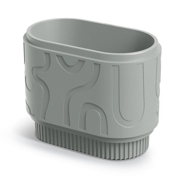 Plastový květináč FOLKAS ROUNDOS CASE betonově šedý