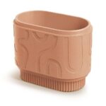 Plastový květináč FOLKAS ROUNDOS CASE terakota