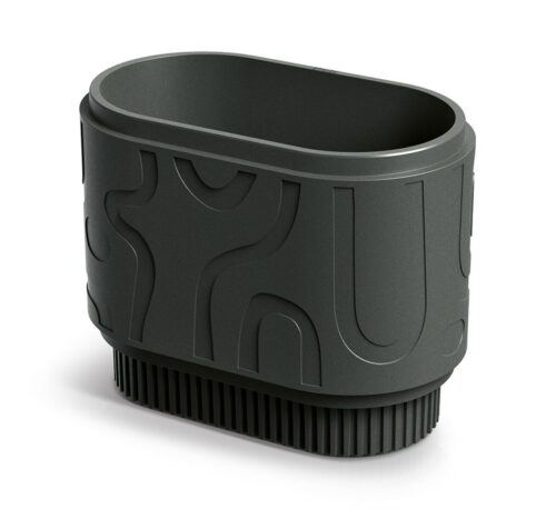 Plastový květináč FOLKAS ROUNDOS CASE tmavě šedý Plastový květináč FOLKAS ROUNDOS CASE tmavě šedý
