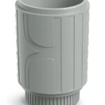 Plastový květináč FOLKAS ROUNDOS MIDL 40 cm betonově šedý