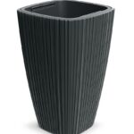 Plastový květináč OROS tmavě šedý
