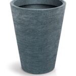 Plastový květináč TUBRAN ROUND MIDL 48 cm granitový