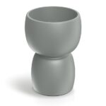 Plastový oboustranný květináč DUALOS ROUNDOS betonově šedý