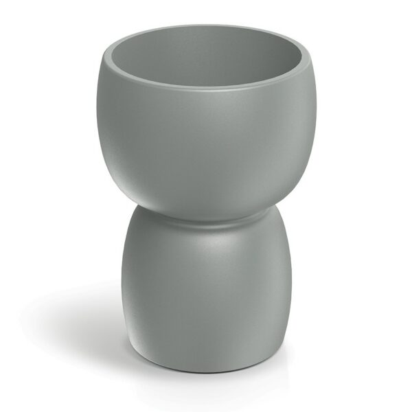 Plastový oboustranný květináč DUALOS ROUNDOS betonově šedý