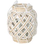 Pletená lucerna LAMPO 20 cm bílá