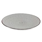 Plytký kameninový tanier MANDALA 27 cm sivý