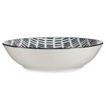 Porcelánový hluboký talíř LINEAS 20 cm bílý/černý