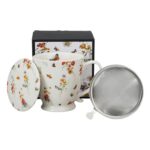 Porcelánový hrnček Grace 510 ml so sitkom biely/viacfarebný