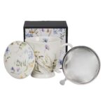 Porcelánový hrnček MELODY 510 ml so sitkom biely/viacfarebný
