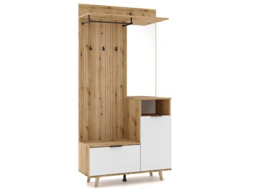 Predsieňová stena Nordic 100 cm dub Evoke/biela Predsieňová stena Nordic 100 cm dub Evoke/biela