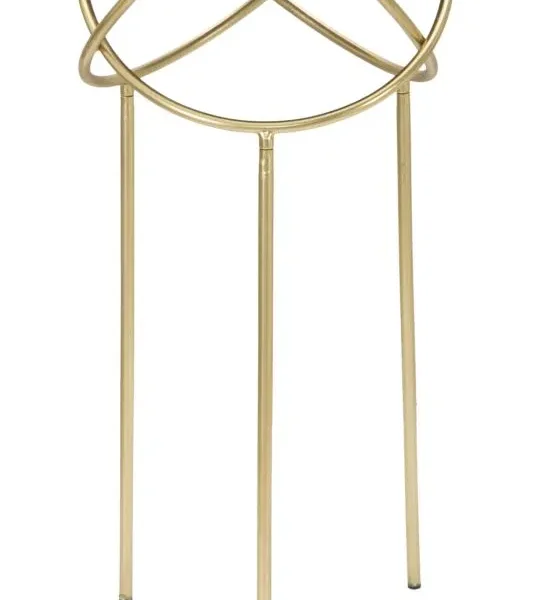 Príručný stolík Ring 40 cm čierno-zlatý