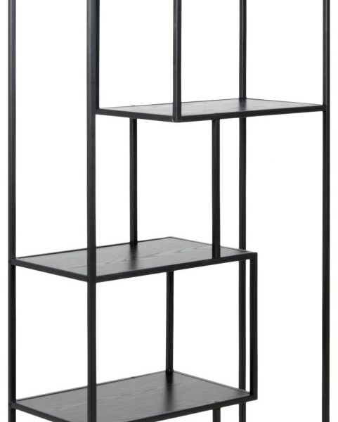 Regál Seaford 77x185 cm čierny