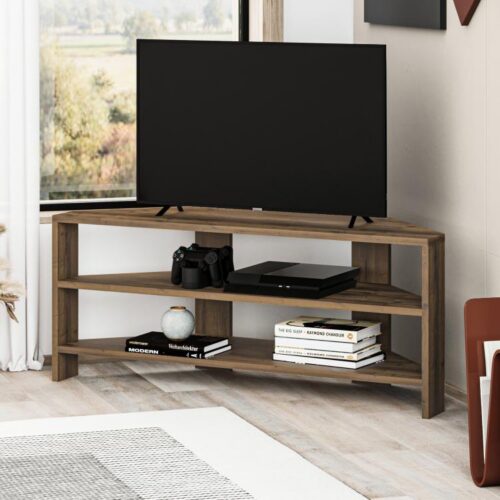 Rohový TV stolík Houseland Thales dub tmavý Rohový TV stolík Houseland Thales dub tmavý