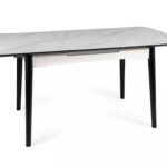 Rozkladací jedálenský stôl Apollo 120/160 cm biely mramor/čierny