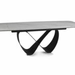 Rozkladací jedálenský stôl Infinity 160/240 cm biely mramor/čierny