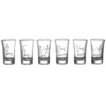 Sada 6 ks sklenených panákových pohárikov Verres číra