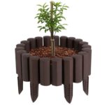 Sada 8 ks záhradných palisád Frame 220 cm hnedá