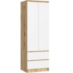Šatníková skriňa STAR 60 cm dub artisan/biela