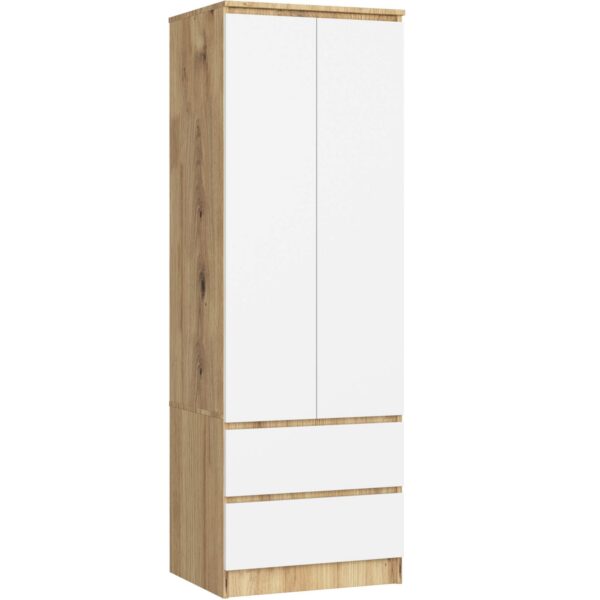 Šatníková skriňa STAR 60 cm dub artisan/biela