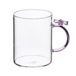 Sklenený hrnček PETER RIBBON 400 ml číry/ružový