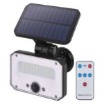 Solárny LED reflektor SPILO s pohybovým senzorom čierny/neutrálna biela