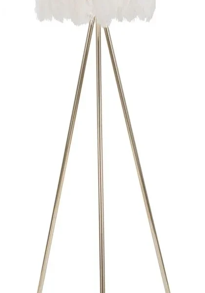 Stojacia lampa Feather 147 cm biela/zlatá