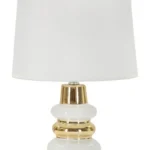 Stolná lampa Liara 32 cm bielo-zlatá