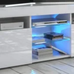 TV stolek Puzzo 120 cm bílý lesk