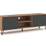 TV stolík Bilbao 183 cm dub Craft Tobacco/grafit