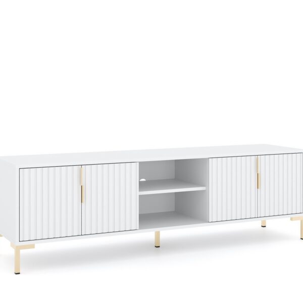 TV stolík Flinn 165 cm biely/zlatý