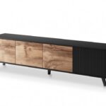 TV stolík RANDOM 200 cm dub wotan/čierny