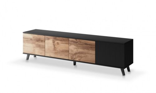 TV stolík RANDOM 200 cm dub wotan/čierny TV stolík RANDOM 200 cm dub wotan/čierny