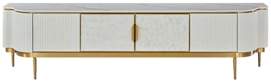 TV stolík Stilig ST905C 200 cm biely/zlatý/mramor